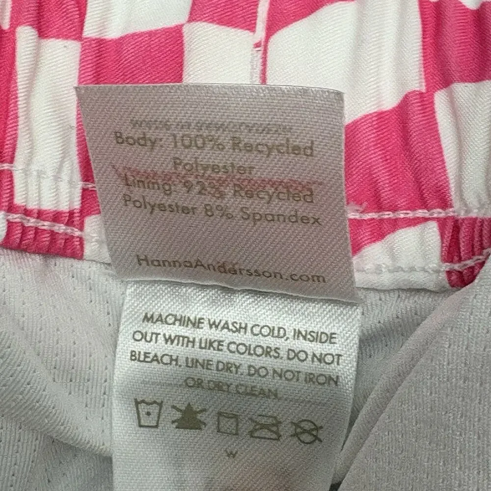 Hanna Andersson Swim Trunks Pink White Check Family Matching Board Short Mens XL
